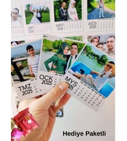 12 Adet 9x10 Cm 2026 Takvim Buzdolabı Magneti Kişiye Özel Resimli