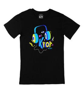 K Pop Müzik Siyah Tişört