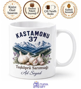 Kastamonu Plakalı Ilgaz Dağları Taşköprü Sarımsağı Hatıra Kupa Bardak Hediye