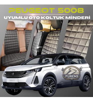 Peugeot 5008 Antrasit Renk Tay Tüyü Cepli & Terletmez Sırtlı Oto Koltuk Minder Seti - Koltuk Koruma Kılıfı (ÖN & ARKA TAM SET)