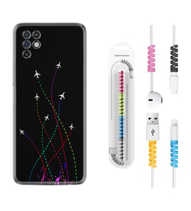 INFINIX Note 11 Pro Note 10 Hot 9 Play Kılıf Kablo Koruma Spiral Silikon Line Planet 1736