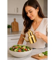 Komple 304 Çelik Gold 500 ml Yağdanlık Sosluk ve Sirkelik mt271sr
