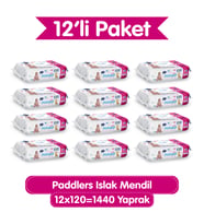 Paddlers Islak Mendil 1440 Yaprak (12x120) – Koli, Toplu Alım