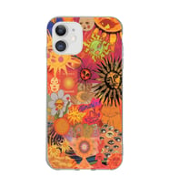 Iphone 11 Uyumlu Vintage Kolaj Desenli Şeffaf Telefon Kılıfı