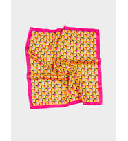 Fuşya Geometrik Desen Bandana-Fular
