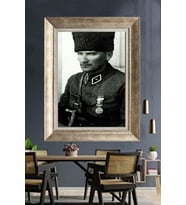 Gümüş Çerçeveli Atatürk Tablo za449