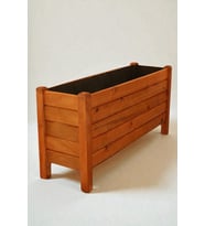AKSYWOOD 100x30x50 cm Büyük Boy Ahşap Saksı, Bahçe ve Balkon İçin Dekoratif Çiçeklik, Dış Mekan Bitki Standı, Dayanıklı Ahşap Bahçe Saksısı, Çiçeklik Ara Bölme (SKS1003050-05 KİRAZ)