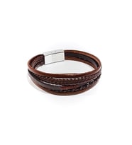 Rustic Edge – Kahverengi Deri Örgü Erkek Bileklik-131
