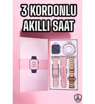 Akıllı Saat Amoled Ekran 3 Kordonlu Aksesuar Hediyeli Sesli Görüşme