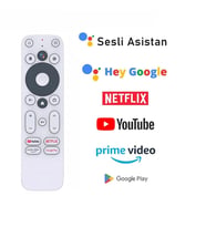 (SES KOMUTLU) Mecool KM2 Hometech Android box Uzaktan Kumanda