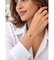 Altın Taşsız Model Kelepçe Bilezik-4 Mm
