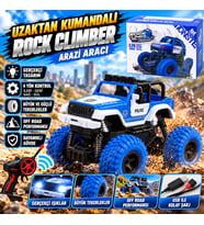 Uzaktan Kumandalı Rock Climber 4x4 Off Road Polis Jeep Büyük Tekerlekli Işıklı Arazi Aracı