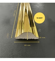 Dekoratif Polistren 10 Adet 4 Cm Gold Duvar Çıtası (Altın)