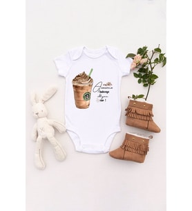 Unisex Bebek Annemin Kahveye Ihtiyacı Var Baskılı Body Zıbın