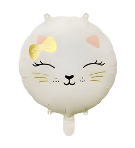 Retro Sevimli Beyaz Kedi Folyo Balon 1 Adet