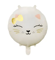Retro Sevimli Beyaz Kedi Folyo Balon 1 Adet