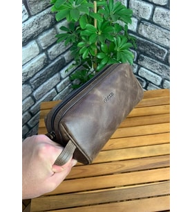 Guard Antik Kahverengi Unisex Deri El Çantası (Çok Renkli)