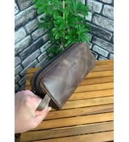 Guard Antik Kahverengi Unisex Deri El Çantası (Çok Renkli)