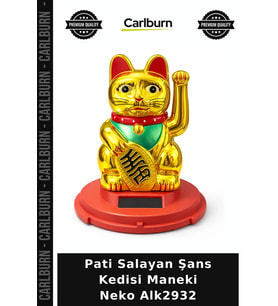 Özel Üretim Dekoratif Hediyelik Pati Salayan Şans Kedisi ( Maneki Neko ) Alk2932