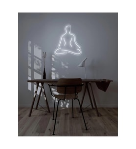 Yoga Yapan İnsan Figürlü Neon Tabela