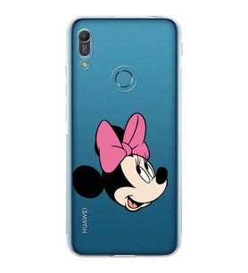 Huawei Y6 Pro 2019  Kamera korumalı Kapak Minnie Mouse Tasarımlı  Şeffaf Kılıf
