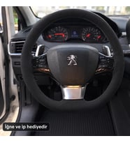 Peugeot 408 Direksiyon Kılıfı Alcantara Süet Monza Black Serisi Siyah 2022-2024