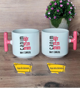Öğretmene Hediye Canım Öğretmenim Kupa Bardak T Pembe Kulplu Öğretmenler Günü Hediyesi