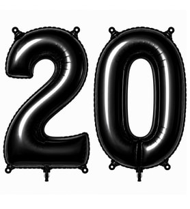 20 Rakam Folyo Balon Siyah Rengi (76 cm)