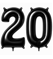 20 Rakam Folyo Balon Siyah Rengi (76 cm)