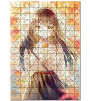 Cakapuzzle Kumral Güzel Sevimli Anime Kız Görseli Puzzle Yapboz MDF (Ahşap) (120 Parça)