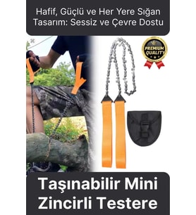 Çok Amaçlı Saplı Taşınabilir Güçlü Dayanıklı Ergonomik Hafif Çantalı Mini Manuel Zincirli Testere