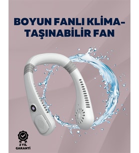Kişisel Klima Fanı 360° Dairesel Ha Akışı, Bladeless Tasarım, 5 Rüzgar Hızı, Taşınabilir ve Sessiz