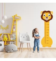 Sevimli Safari Hayvanları Çocuk Boy Ölçer Duvar Stickerı - Bebek ve Çocuk Odası Boy Cetveli Etiketi
