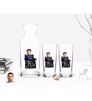 BK Gift Kişiye Özel Renkli Baskılı Godfather Baba Karikatürlü İkili Rakı Bardağı ve Karaf Hediye Seti-8 (Model 1)