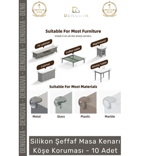 #KöşeKoruma Bebek Çocuk Güvenlik Şeffaf Silikon Mobilya Koruyucu Masa Kenarı Köşe Koruması - 10 Adet
