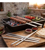 Geniş Yassı Metal Adana Kebap Şişi - 50 cm