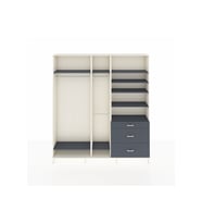 Arges Gardrop 9 Raflı 3 Çekmeceli 3 Askılı 220x30x243 Aytaşı-Antrasit
