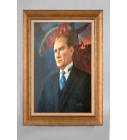 Altın Varaklı Paspartulu Çerçeveli Atatürk Tablo nt1186