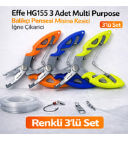 Effe HG155 3 Adet Multi Purpose Balıkçı Pensesi Misina Kesici İğne Çıkarıcı
