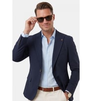 DeepSEA Erkek Lacivert Slim Fit Blazer Ceket – Likralı Çift Yırtmaç Dokulu Premium Ceket 2600776