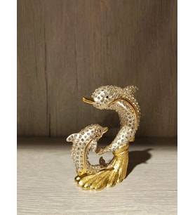 Swarovski Taşlı Yunus Balığı Mücevherlik / Dekoratif Biblo (Beyaz)