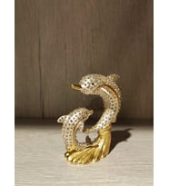 Swarovski Taşlı Yunus Balığı Mücevherlik / Dekoratif Biblo (Beyaz)