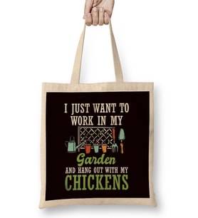 Garden Work Chickens Gardener Gardening Planting Plants Lawn Bez Çanta Uzun Saplı
