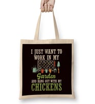 Garden Work Chickens Gardener Gardening Planting Plants Lawn Bez Çanta Uzun Saplı