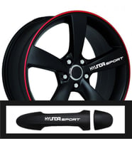 Hyundai S-Coupe İçin Uyumlu Aksesuar Oto Kapı Kolu/Jant Sticker 10 Adet 10*1,5 Cm