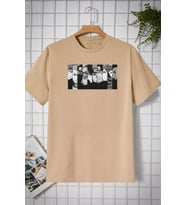 Unisex Naruto Baskılı T-shirt (Bej)