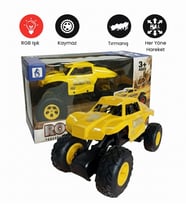 1:18 Ölçek Rock Crawler Off-Road RGB Işıklı Oyuncak Araba (Sarı)