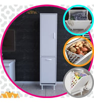 MODİLAYN ECRİN 40x138 cm Çamaşır Ve Erzak Bölmeli Çok Amaçlı Dolap
