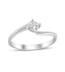 0.20 Karat Pırlanta Tektaş Yüzük - E F VS - Dönen Kol 