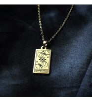Altın Kaplama  Minimal Temperance Tarot Gümüş Kolye